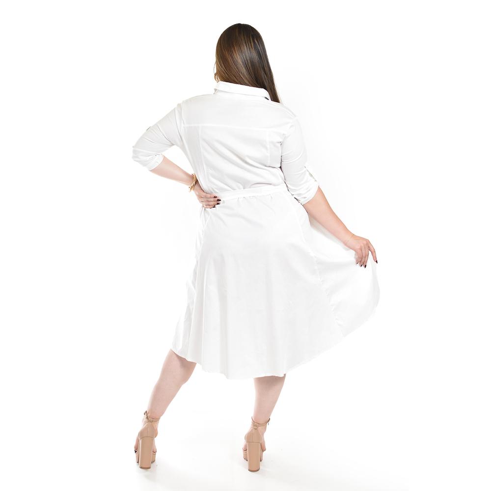 Foto 4 pulgar | Vestido Asimetrico Roman Fashion /tallas Extras, 9514 (blanco) Blanco