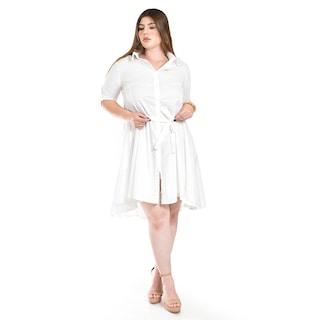 Foto 4 | Vestido Asimetrico Roman Fashion /tallas Extras, 9514 (blanco) Blanco