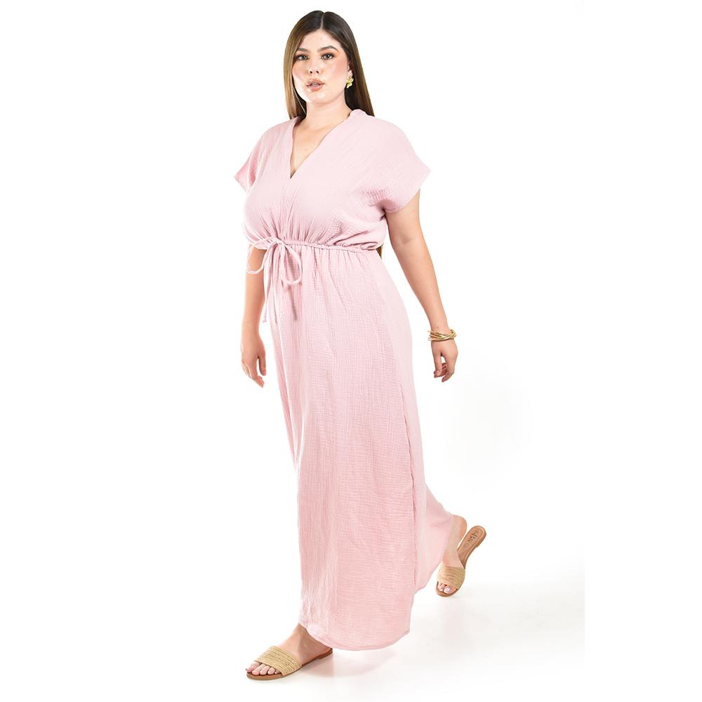 Foto 2 | Maxi Vestido De Algodon Roman Fashion /tallas Extras, 4365 (palo De Rosa) Rosa