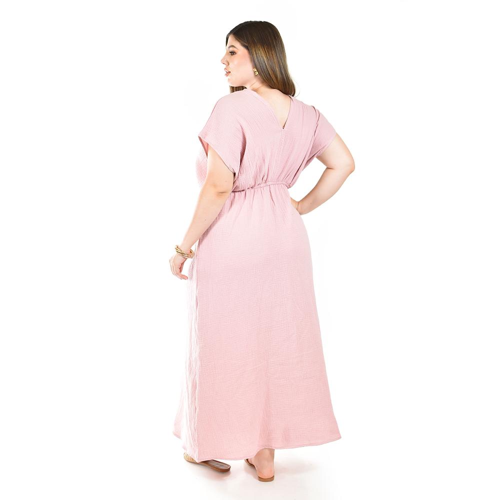 Foto 4 pulgar | Maxi Vestido De Algodon Roman Fashion /tallas Extras, 4365 (palo De Rosa) Rosa