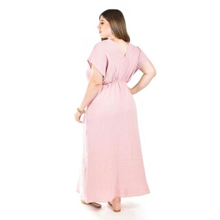 Foto 3 | Maxi Vestido De Algodon Roman Fashion /tallas Extras, 4365 (palo De Rosa) Rosa