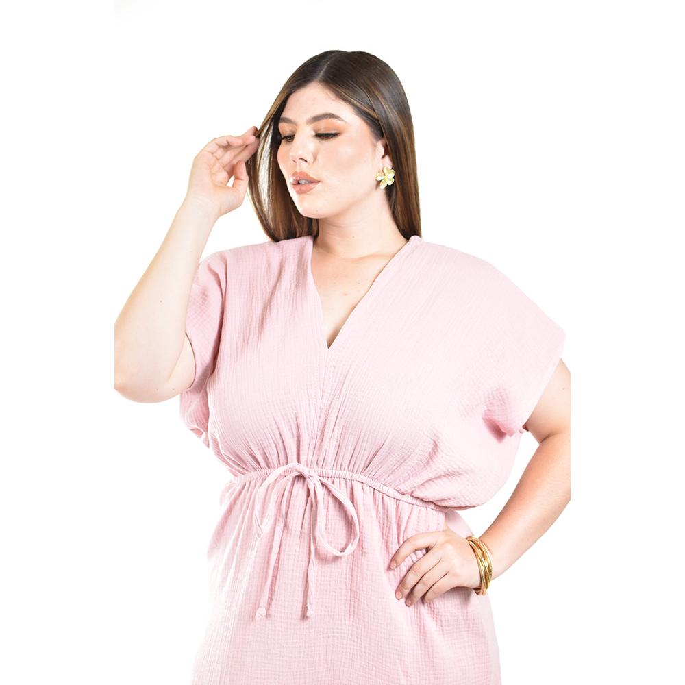 Foto 5 | Maxi Vestido De Algodon Roman Fashion /tallas Extras, 4365 (palo De Rosa) Rosa