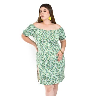 Foto 1 | Vestido Floral con Abertura Roman Fashion Azul para Mujer
