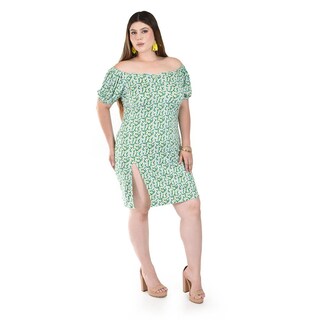 Foto 2 | Vestido Floral con Abertura Roman Fashion Azul para Mujer