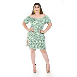 Foto 4 | Vestido Floral con Abertura Roman Fashion Azul para Mujer