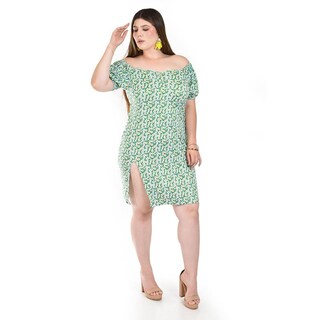 Foto 5 | Vestido Floral con Abertura Roman Fashion Azul para Mujer
