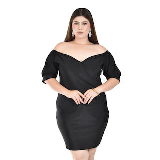 Foto 4 | Vestido Escote Cruzado Roman Fashion Negro para Mujer