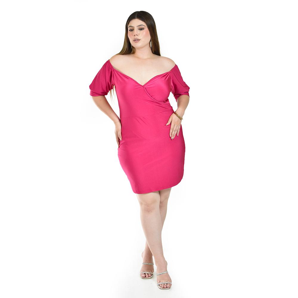 Foto 5 | Vestido Escote Cruzado Roman Fashion Rosa para Mujer