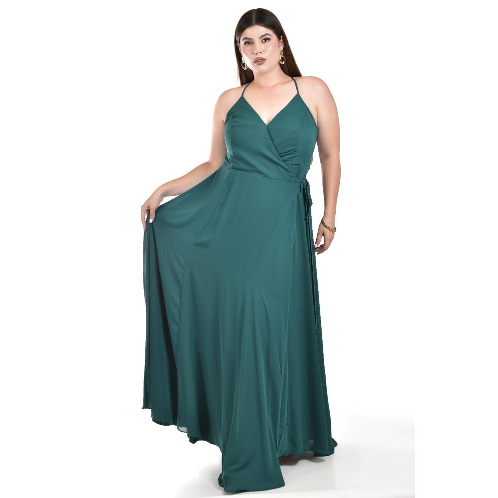 Foto 1 | Vestido Largo De Fiesta Roman Fashion /tallas Extras  2008 (verde Botella) Verde Oscuro