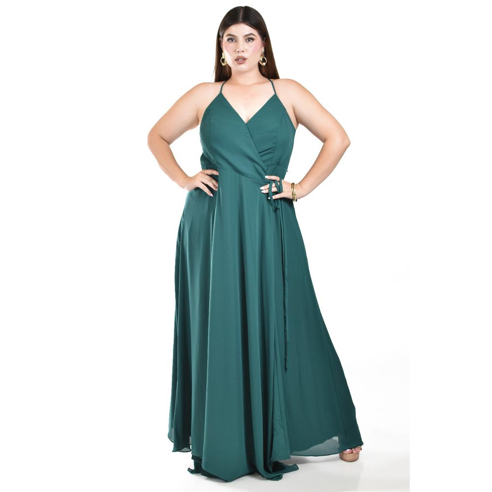 Foto 4 | Vestido Largo De Fiesta Roman Fashion /tallas Extras  2008 (verde Botella) Verde Oscuro