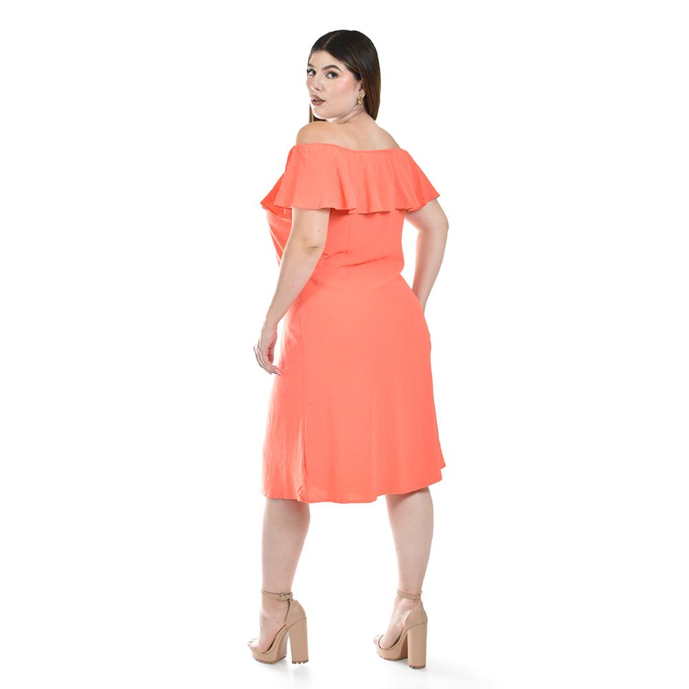 Foto 4 pulgar | Vestido con Botones Roman Fashion Coral