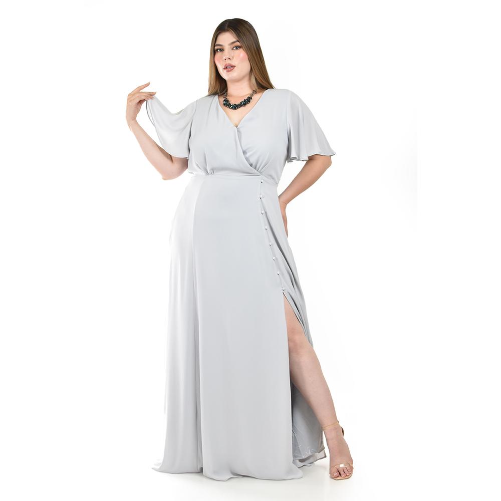 Vestido Largo Roman Fashion Gris
