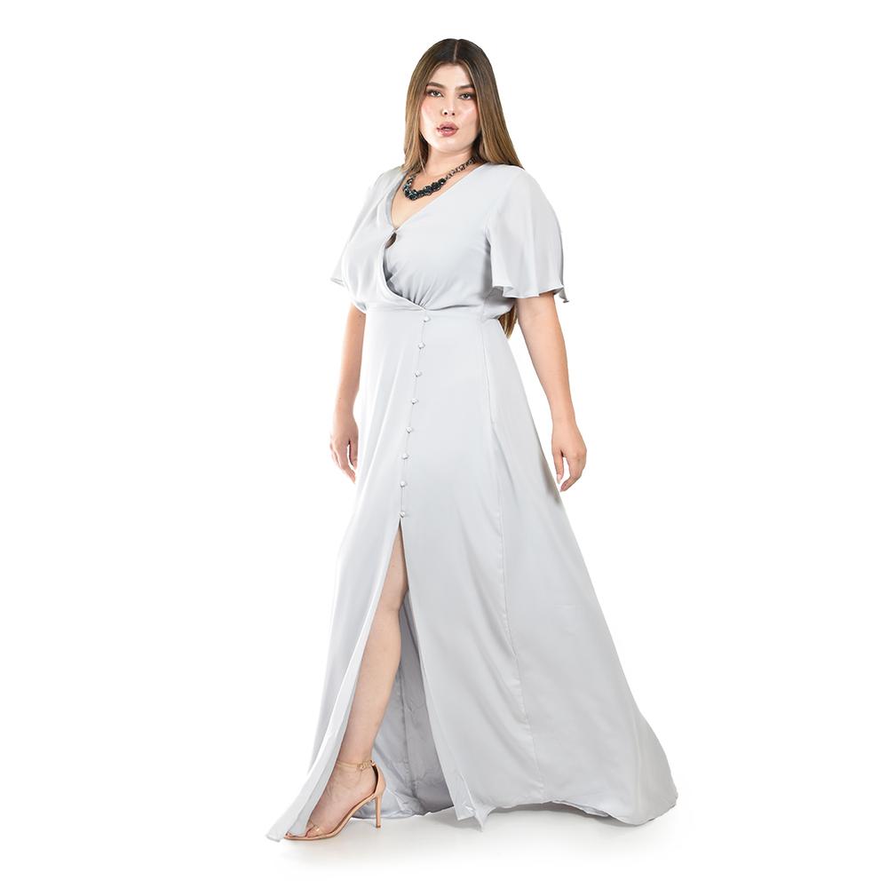 Foto 2 | Vestido Largo Roman Fashion Gris