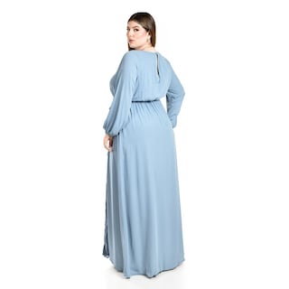 Foto 3 | Vestido de Manga Larga Roman Fashion Azul para Mujer