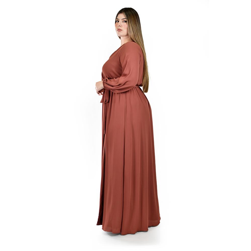 Foto 2 | Vestido de Manga Larga Roman Fashion Café para Mujer