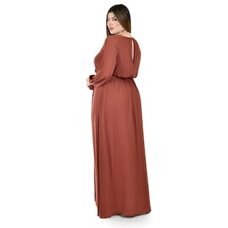 Foto 3 | Vestido de Manga Larga Roman Fashion Café para Mujer