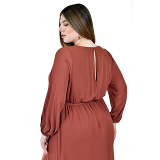 Foto 4 | Vestido de Manga Larga Roman Fashion Café para Mujer