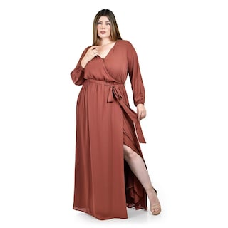 Foto 5 | Vestido de Manga Larga Roman Fashion Café para Mujer