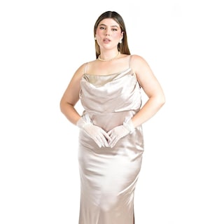 Foto 5 | Vestido de Escote Drapeado Roman Fashion Beige para Mujer