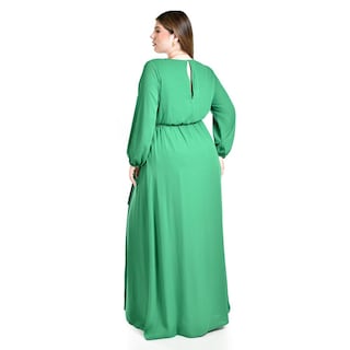 Foto 3 | Vestido de Manga Larga Roman Fashion Verde para Mujer