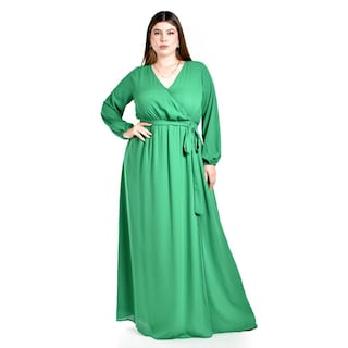 Foto 5 | Vestido de Manga Larga Roman Fashion Verde para Mujer