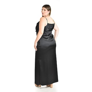 Foto 3 | Vestido de Escote Drapeado Roman Fashion Negro para Mujer