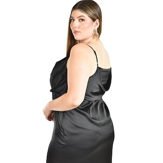 Foto 5 | Vestido de Escote Drapeado Roman Fashion Negro para Mujer