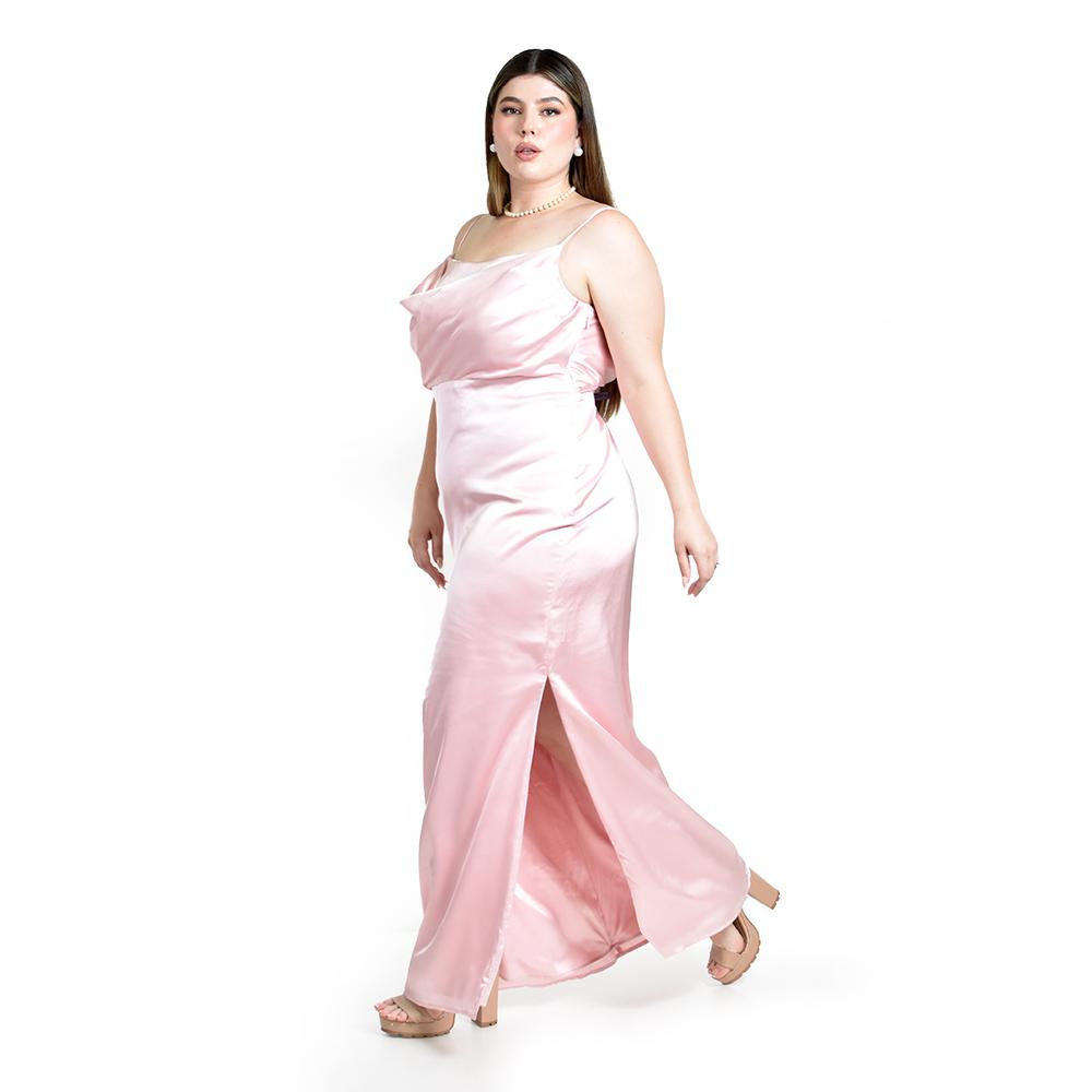 Foto 2 | Vestido de Escote Drapeado Roman Fashion Rosa para Mujer