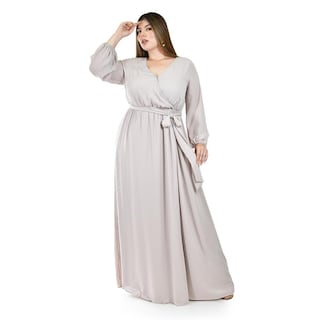 Foto 1 | Vestido de Manga Larga Roman Fashion Beige para Mujer
