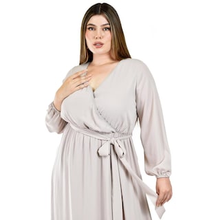 Foto 4 | Vestido de Manga Larga Roman Fashion Beige para Mujer