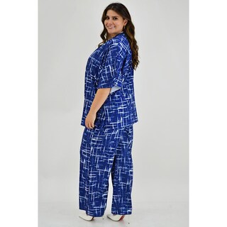 Foto 2 | Set Pantalón Y Ensamble Roman Fashion Tallas Extras 14312 color Azul