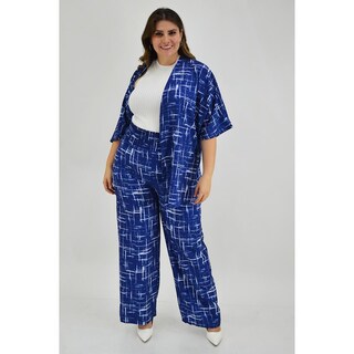 Foto 5 | Set Pantalón Y Ensamble Roman Fashion Tallas Extras 14312 color Azul