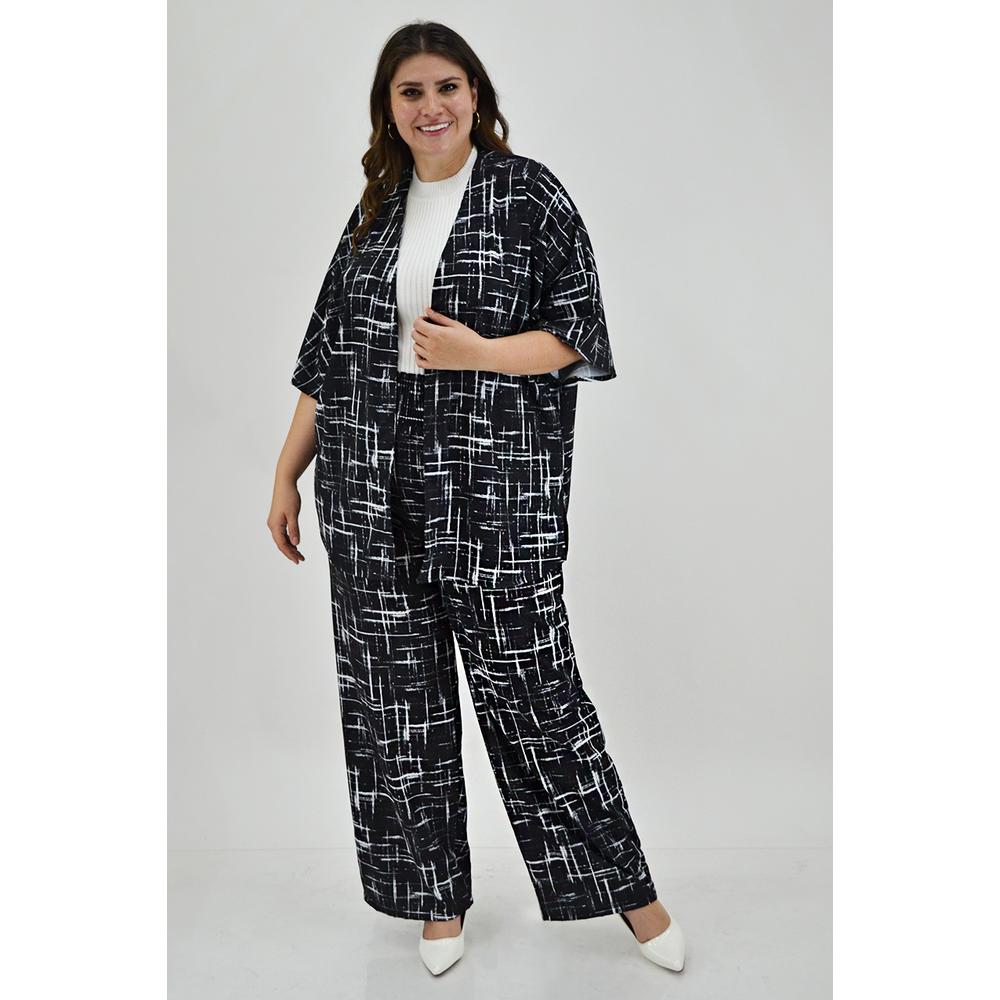 Set Pantalón y Ensamble Roman Fashion Tallas Extras color Negro