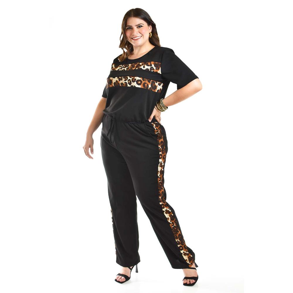 Foto 2 pulgar | Palazzo Animal Print Roman Fashion /tallas Extras, 4158 (negro Animal Print) Negro
