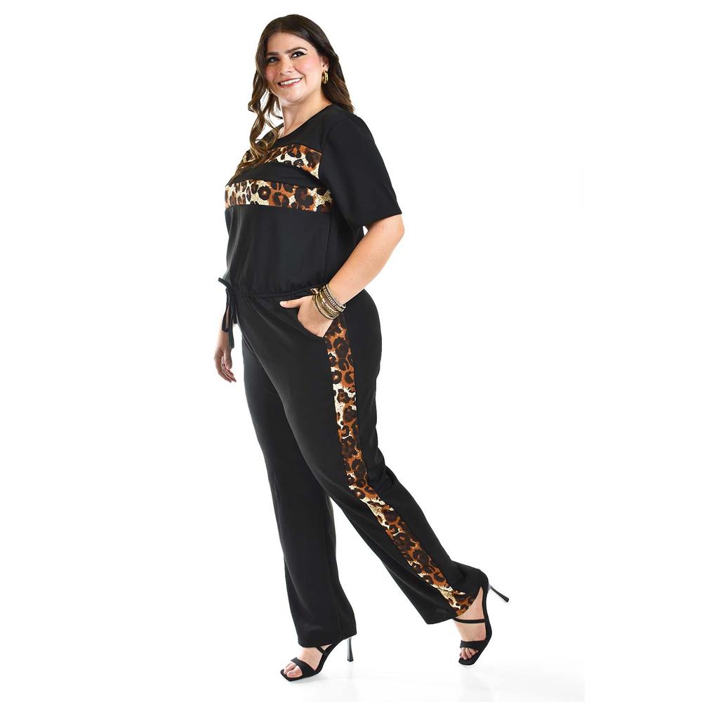 Foto 3 pulgar | Palazzo Animal Print Roman Fashion /tallas Extras, 4158 (negro Animal Print) Negro