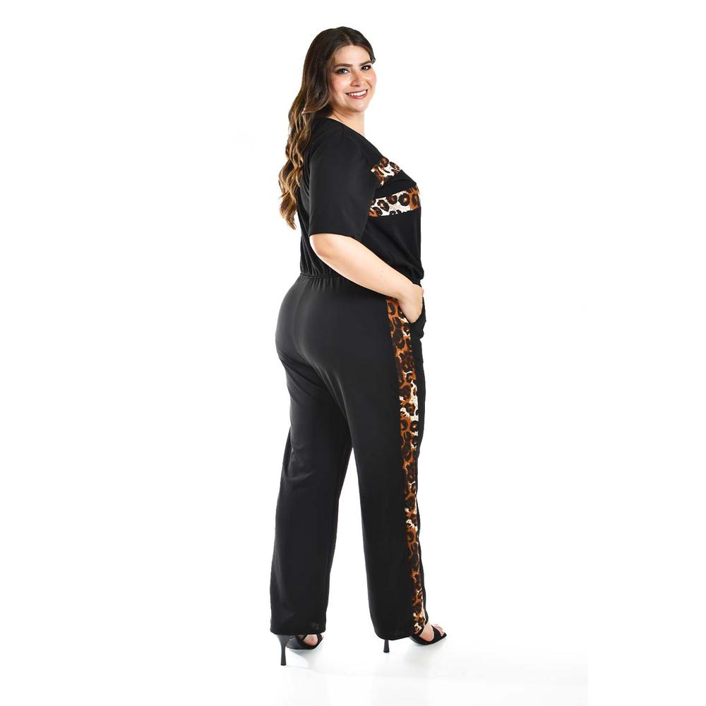 Foto 3 | Palazzo Animal Print Roman Fashion /tallas Extras, 4158 (negro Animal Print) Negro