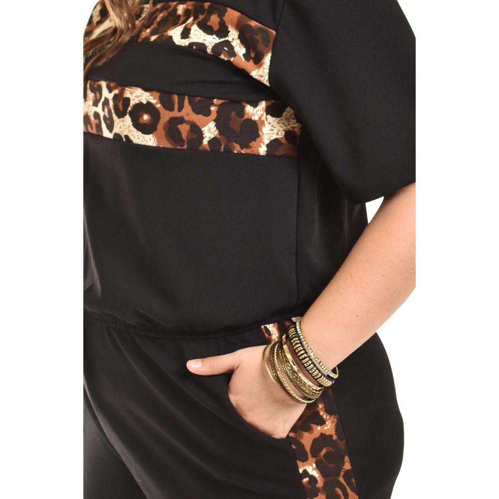 Foto 4 | Palazzo Animal Print Roman Fashion /tallas Extras, 4158 (negro Animal Print) Negro