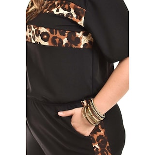 Foto 4 | Palazzo Animal Print Roman Fashion /tallas Extras, 4158 (negro Animal Print) Negro