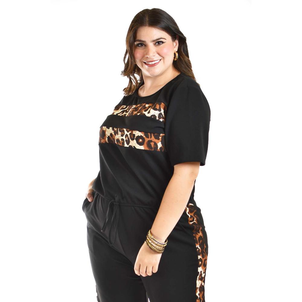 Foto 6 pulgar | Palazzo Animal Print Roman Fashion /tallas Extras, 4158 (negro Animal Print) Negro