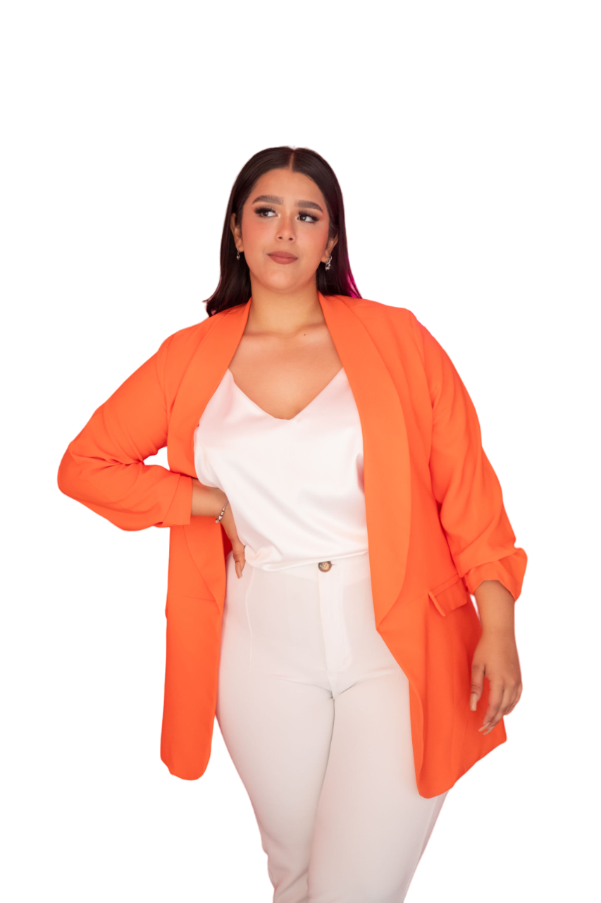 Foto 2 pulgar | Blazer de Vestir María Ferré 2846 Anaranjado para Mujer