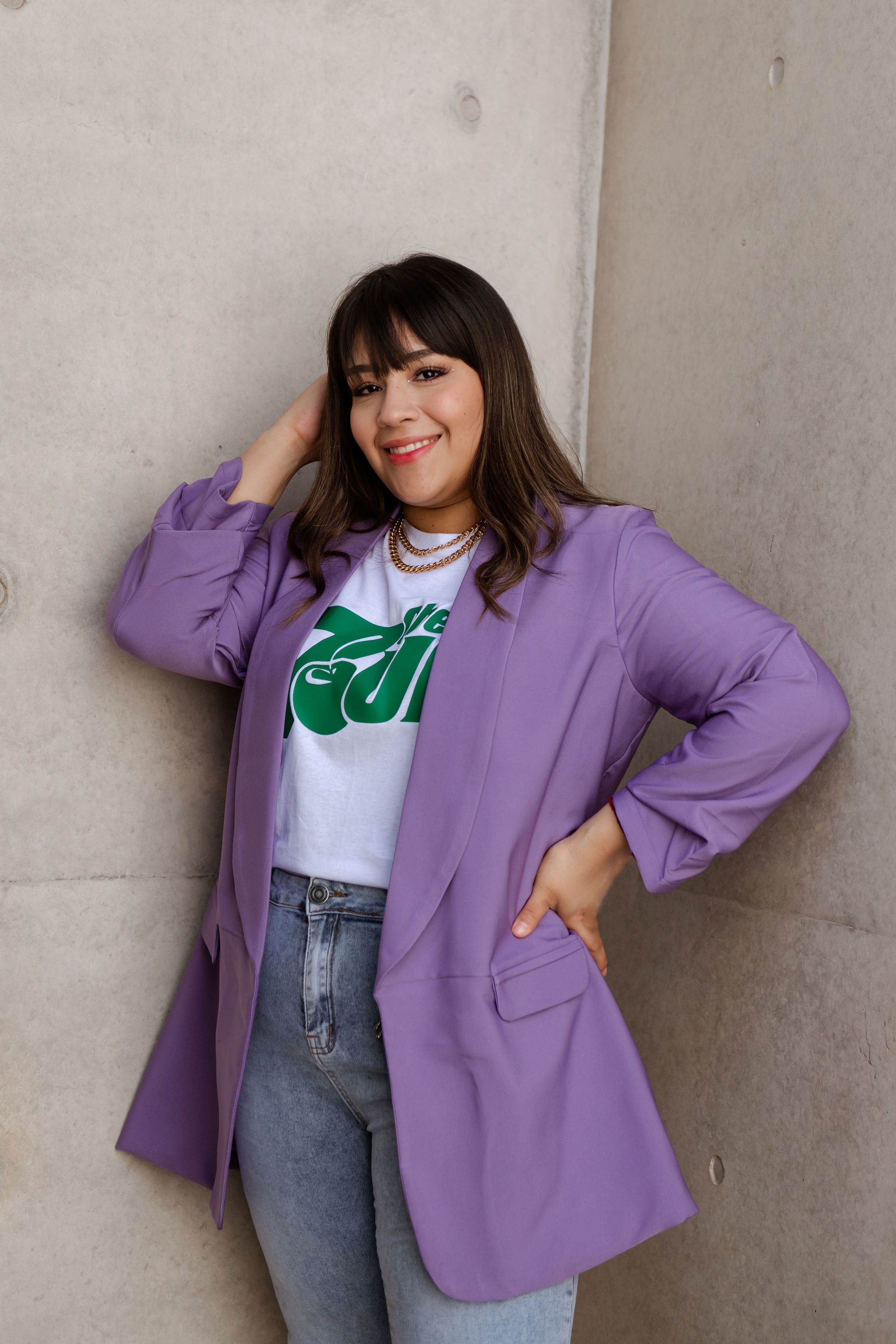 Foto 6 pulgar | Blazer de Vestir María Ferré 2846 Morado para Mujer
