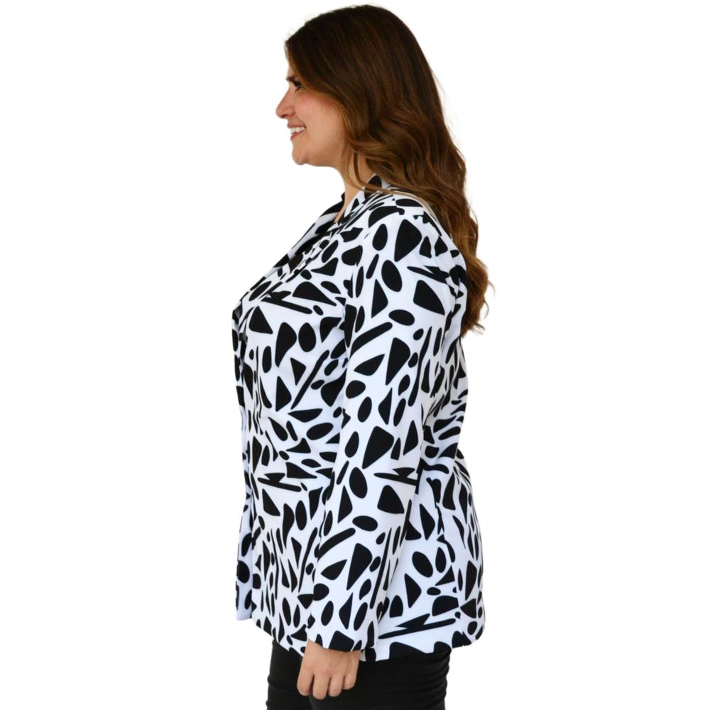 Foto 4 pulgar | Blazer Estampado Roman Fashion 2142 color Blanco