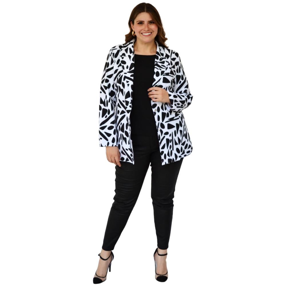 Foto 7 pulgar | Blazer Estampado Roman Fashion 2142 color Blanco