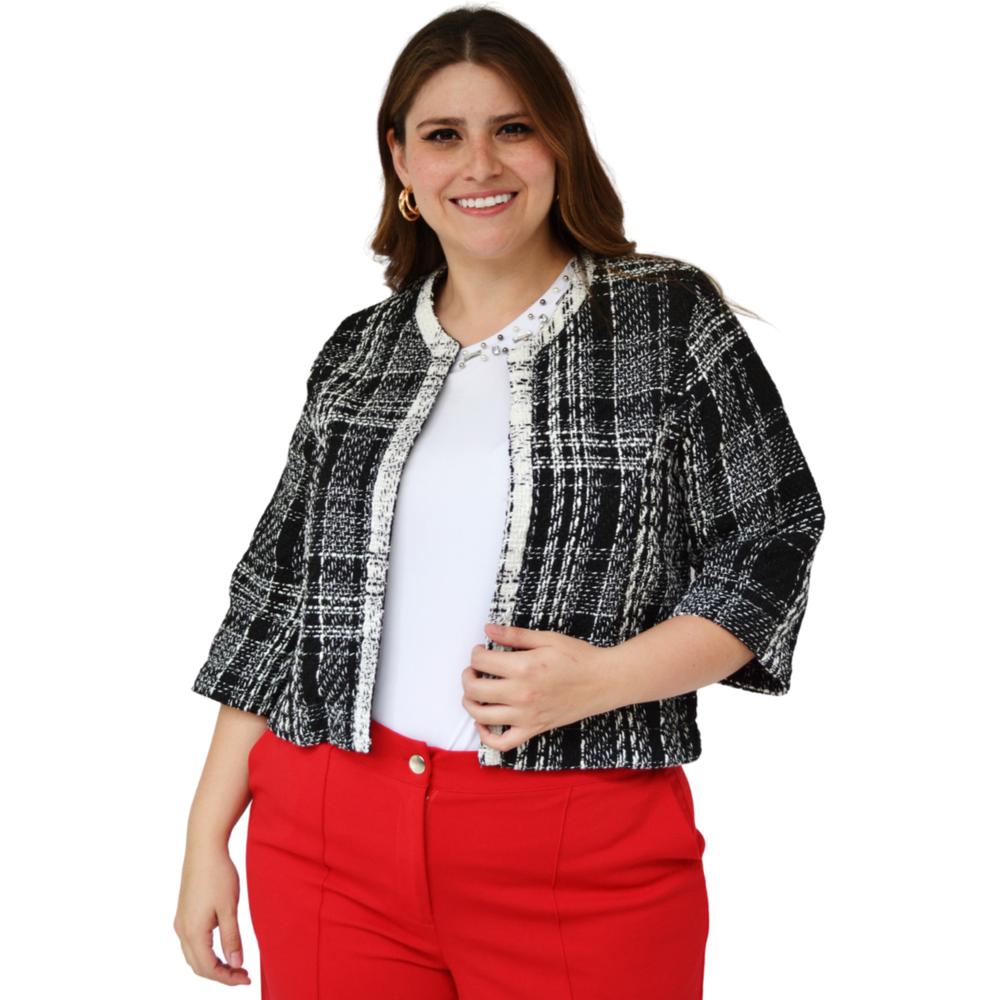 Foto 1 | Saco Tweed Roman Fashion AB-ST-7049-NEGRO-ALL color Negro