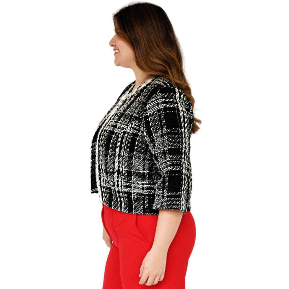 Foto 4 pulgar | Saco Tweed Roman Fashion AB-ST-7049-NEGRO-ALL color Negro