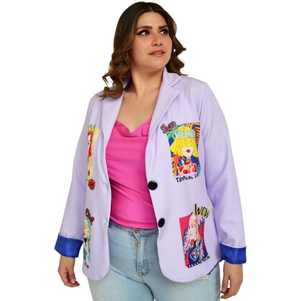 Foto 1 | Blazer Roman Fashion color Púrpura para Mujer