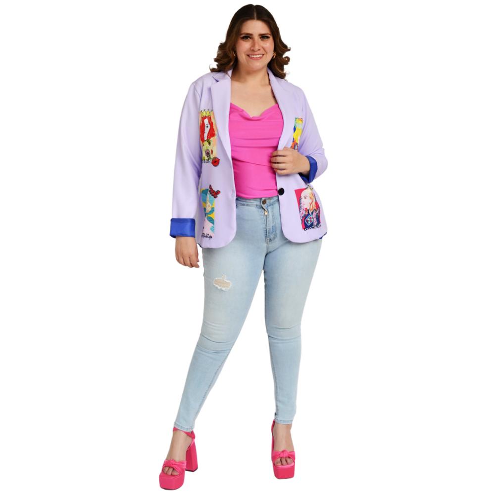 Foto 5 | Blazer Roman Fashion color Púrpura para Mujer