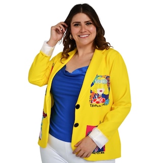 Foto 1 | Blazer Juvenil Roman Fashion/tallas Extras 007 color Amarillo