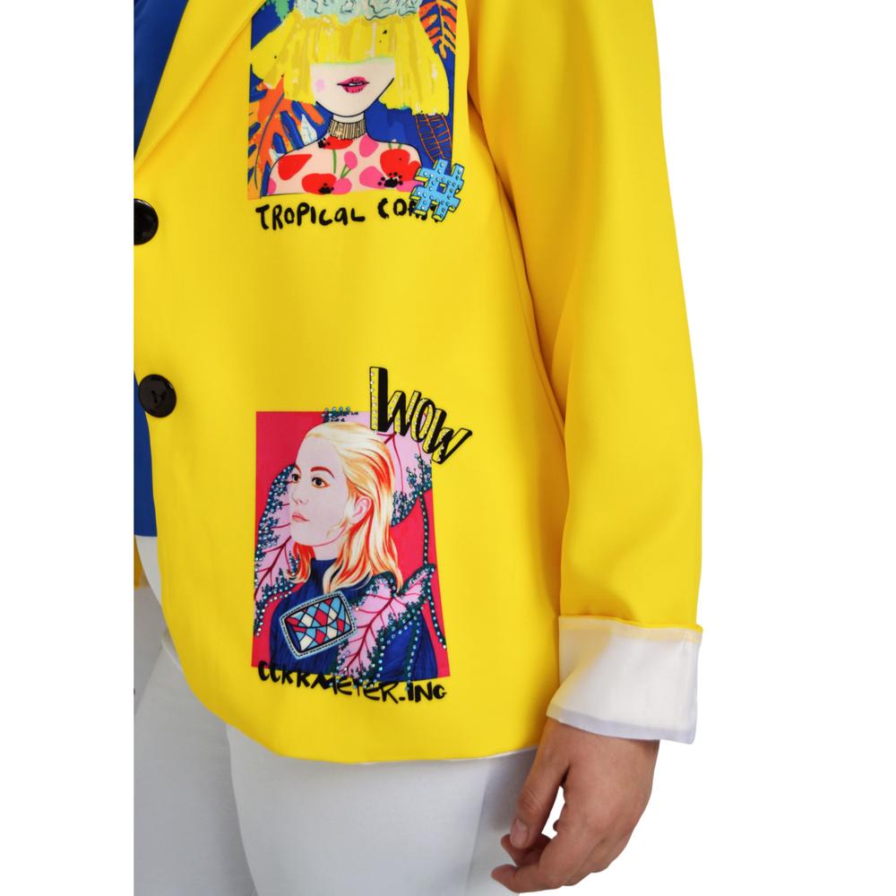 Foto 5 pulgar | Blazer Juvenil Roman Fashion/tallas Extras 007 color Amarillo
