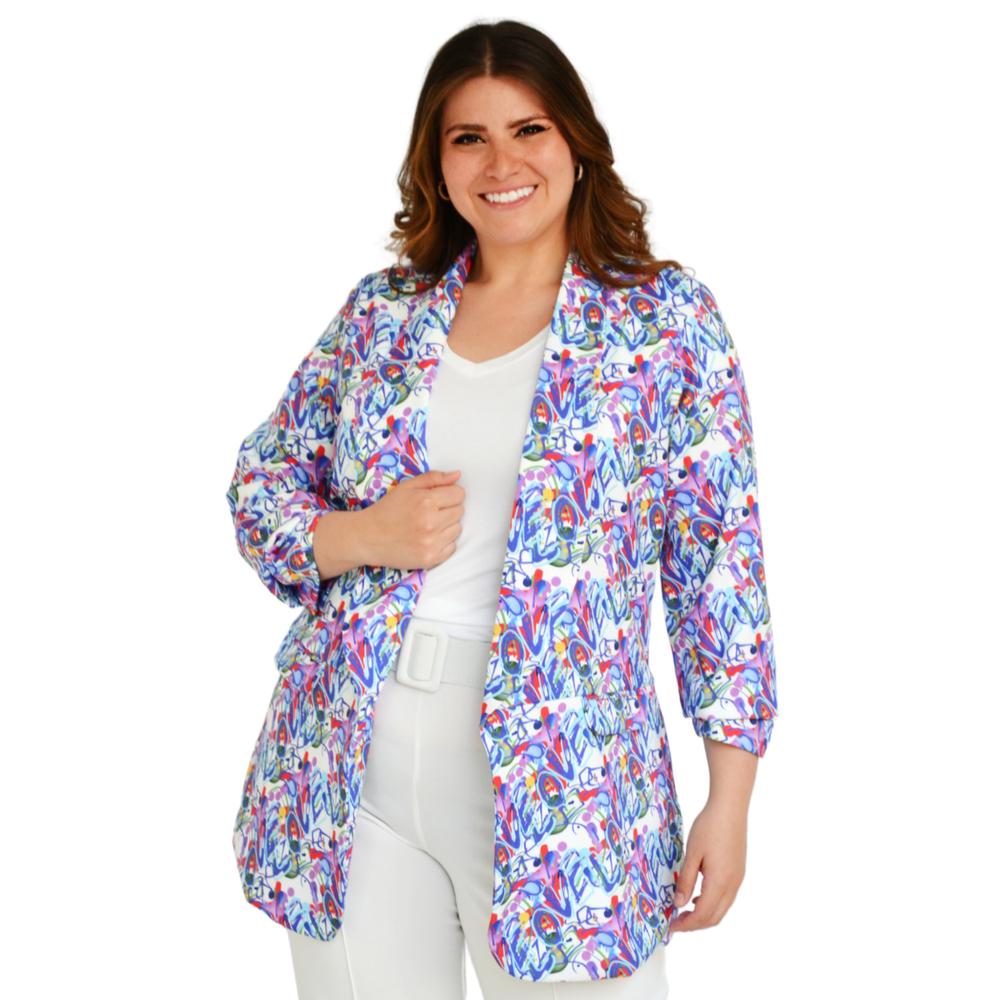 Foto 2 pulgar | Blazer Juvenil Roman Fashion JA-EXO-2846-HUESO Multicolor